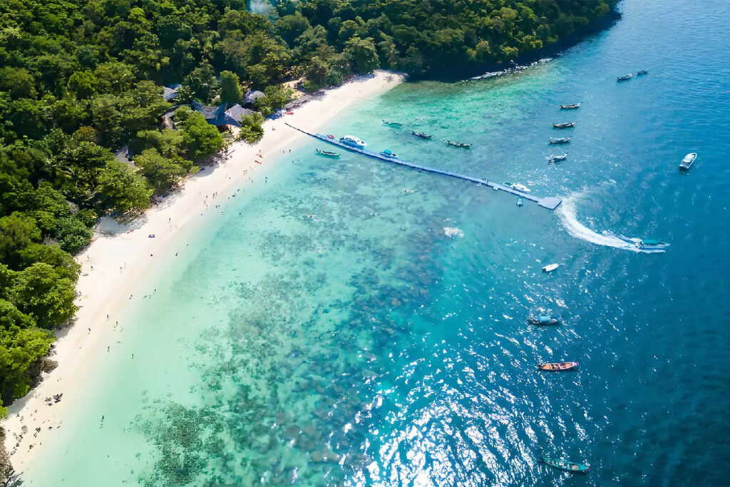 Arial view of Banana beach, Phuket, Thailand.